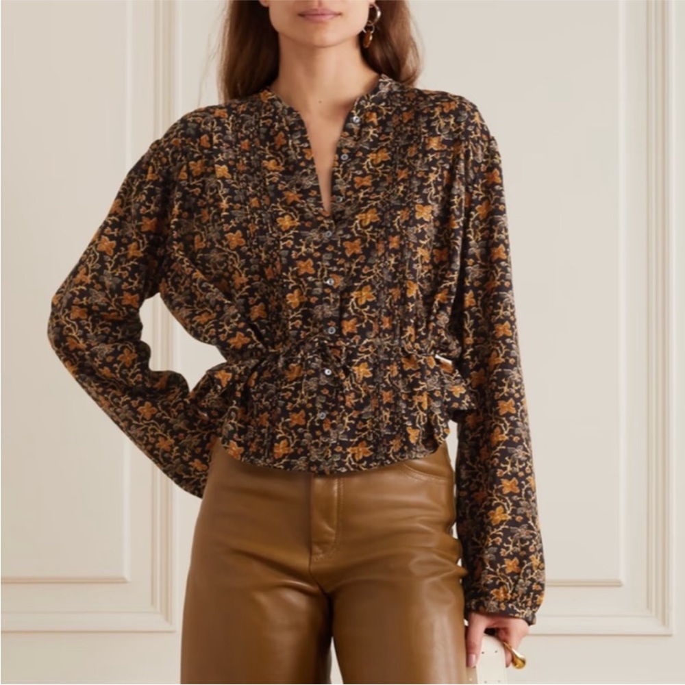 NWOT Doen Layne Top Neutre Jardin De Papillons Butterfly floral blouse